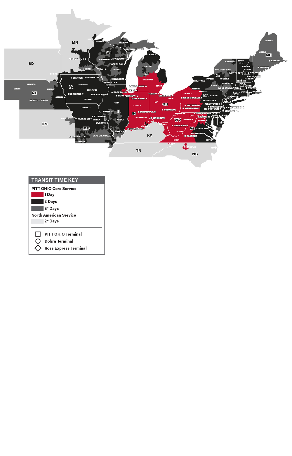 Louisville KY - PITT OHIO Transit Map